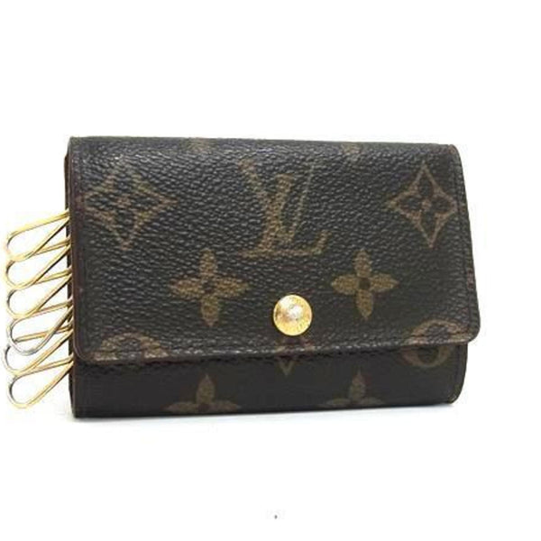 LOUIS VUITTON Monogram Multicle 6 Key Case M62630 Brown Leather 6-Ring for Men and Women