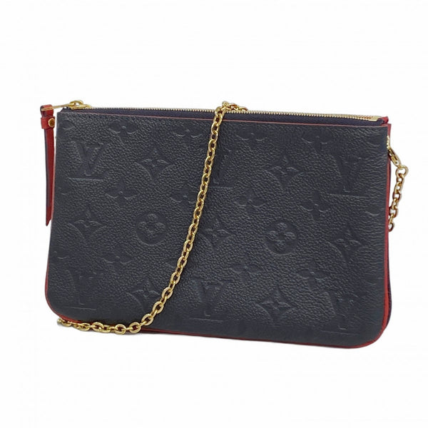 Louis Vuitton Monogram Empreinte Pochette Double Zip Shoulder Bag M63916 Marine Rouge Women's