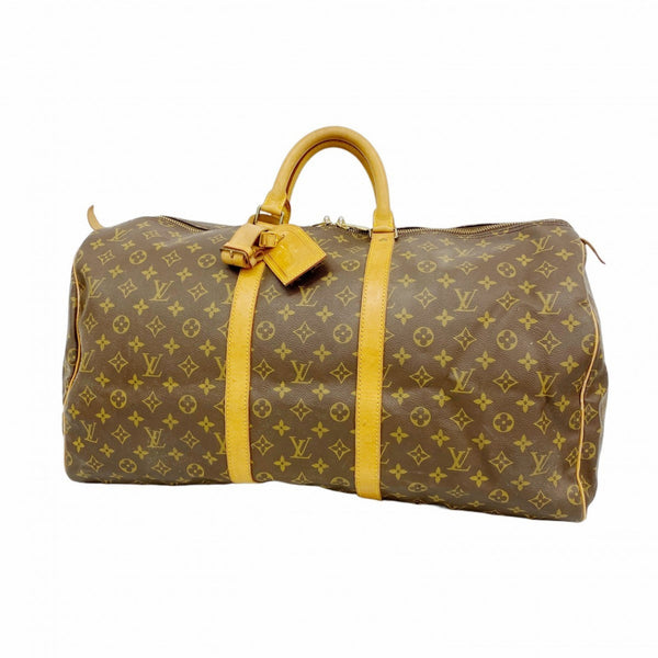 Louis Vuitton Monogram Keepall 55 Boston Bag M41424 Brown Men's and Women's