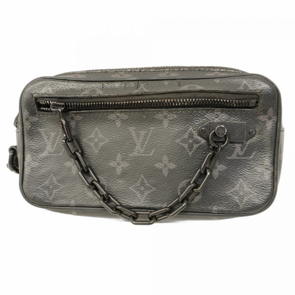 Louis Vuitton Monogram Eclipse Pochette Volga Clutch Bag M68321 Black/Grey Men's