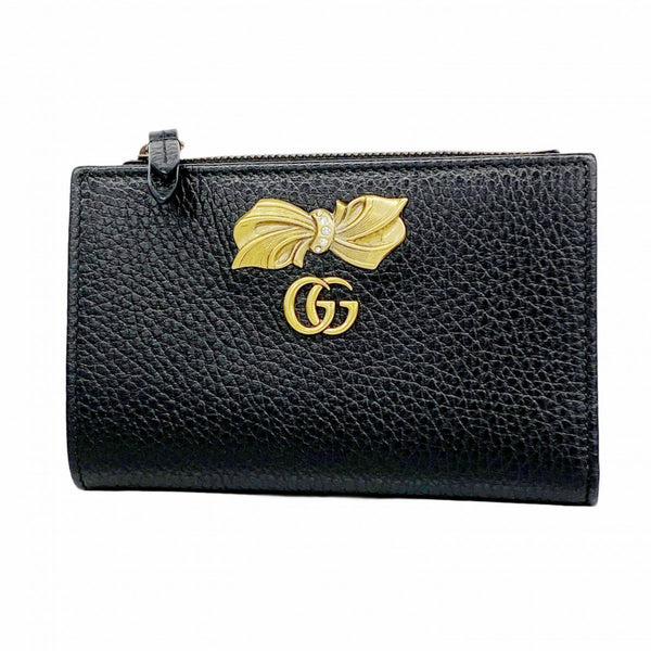 Gucci GG Marmont Wallet 524300 Leather Black Women's