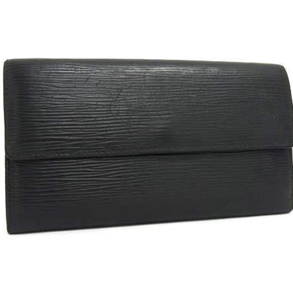 LOUIS VUITTON Epi Leather Long Wallet, Porte Monnaie Credit, M63572, Women's