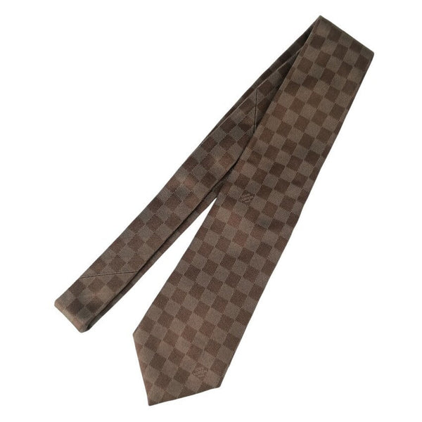 LOUIS VUITTON Cravate Damier Classic Tie M74138 Brown Silk Men's