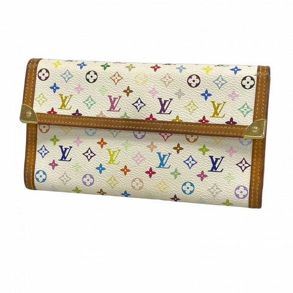 Louis Vuitton Tri-fold Long Wallet Monogram Multicolore Porte Tresor International M92659 Bron Women's