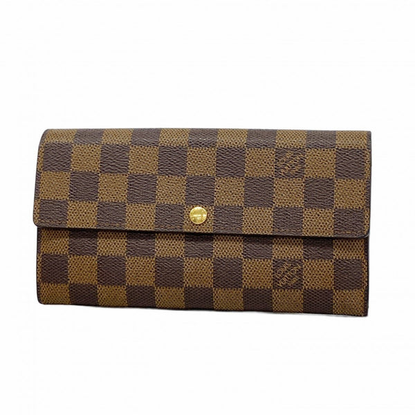 Louis Vuitton Damier Portefeuille Sarah Long Wallet N61734 Ebene Women's