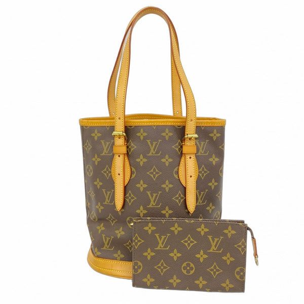 Louis Vuitton Monogram Bucket PM Tote Bag M42238 Brown Women's