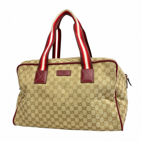 Gucci Boston Bag GG Canvas 153240 Brown Red Men's Women's