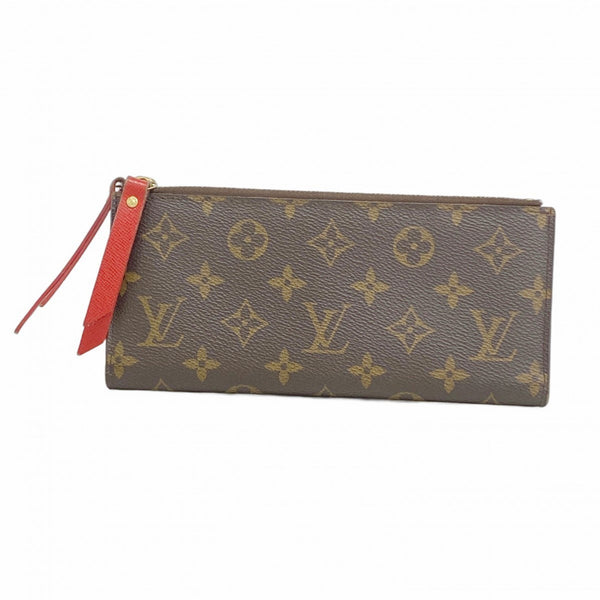 Louis Vuitton Monogram Portefeuille Adele Long Wallet M61287 Coquelicot Women's