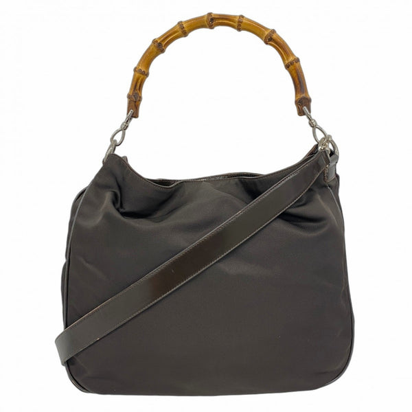 Gucci Bamboo Handbag 001 2058 1577 5 Nylon Brown Women's