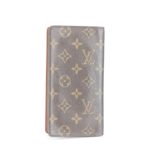 Louis Vuitton Monogram Porte Carte Credit Leather Long Wallet M60825 Bifold Billfold Men's