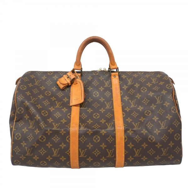 Louis Vuitton Monogram Keepall 50 Boston Bag M41426 Brown Men's and Women's