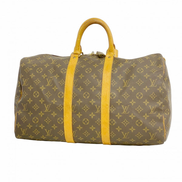 Louis Vuitton Monogram Keepall 45 Boston Bag M41428 Brown Men's and Women's