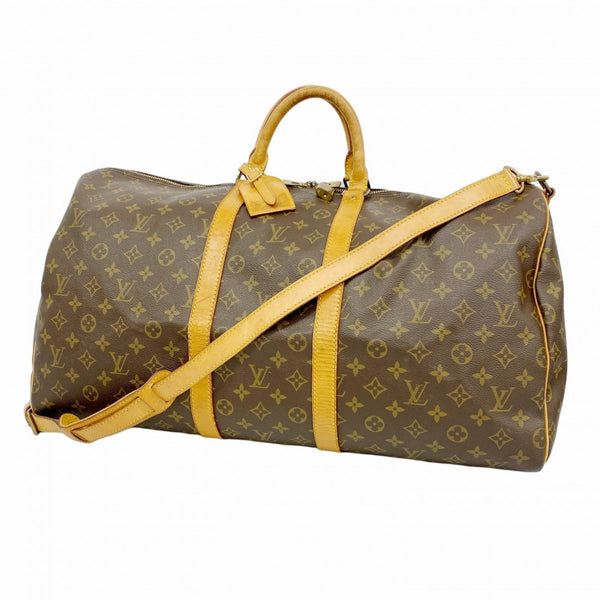 Louis Vuitton Monogram Keepall Bandouliere 55 Boston Bag M41414 Brown Men's and Women's