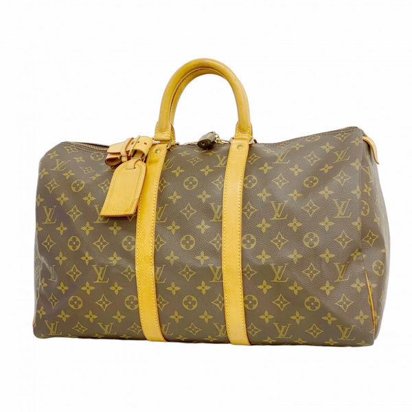 Louis Vuitton Monogram Keepall 45 Boston Bag M41428 Brown Men's and Women's