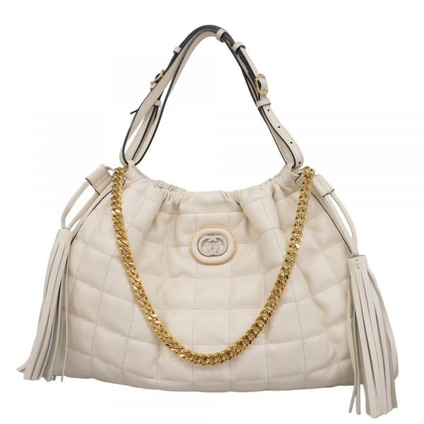 Gucci DAAAN 746210 Leather Ivory Tote Bag for Women
