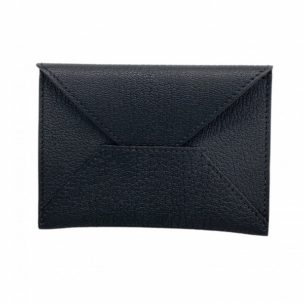 Hermes Hermès Business Card Holder Envelope PM Chevre Black K Stamp Men's Women's