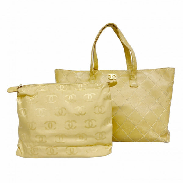 Chanel handbag, wild stitch lambskin, beige, women's