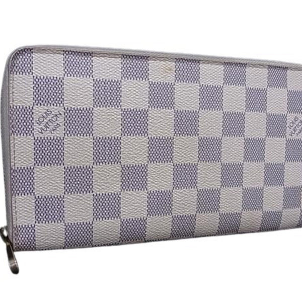 LOUIS VUITTON Damier Azur Zippy Organizer Wallet N60012 Azure Leather Round Long for Men and Women