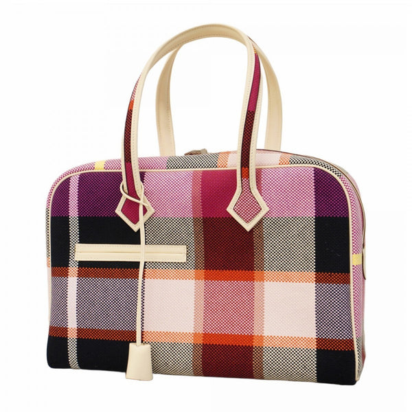 Hermes Hermès Victoria 3 35 Canvas Multicolor Handbag with B Stamp for Women