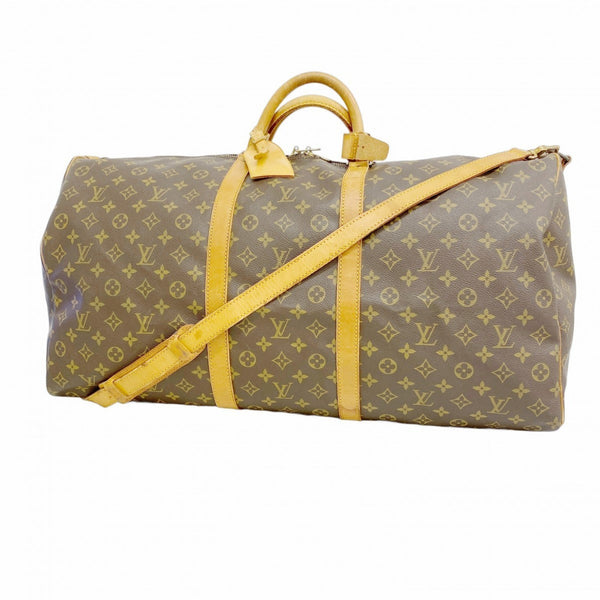 Louis Vuitton Monogram Keepall Bandouliere 60 Boston Bag M41412 Brown Men's and Women's
