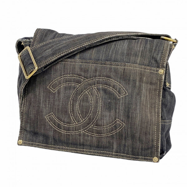 Chanel Sparkling Denim Navy Shoulder Bag for Women