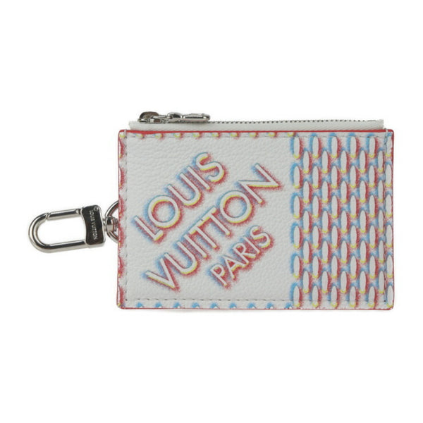 LOUIS VUITTON Double Zipped Card Holder Damier Giant Spray Wallet/Coin Case M81430 Leather Blanc White Multicolor Coin Purse Zip R2408123008031