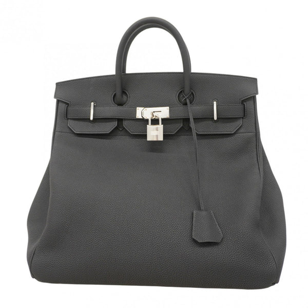 Hermes Hermès Haute Couture 40 Togo Handbag, Black, U Stamp, Men's/Women's