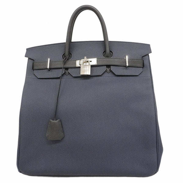 Hermes Hermès Haute Couture 40 Togo Black Blue Nuit C Stamp Men's Handbag