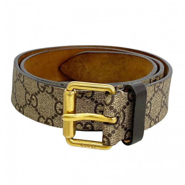 Gucci GG Supreme Belt 434520, Brown Leather, Women's