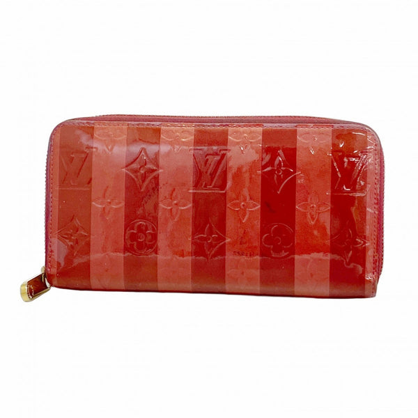 Louis Vuitton Vernis Zippy Wallet M91718 Pomme d'Amour Rayeur Women's Long