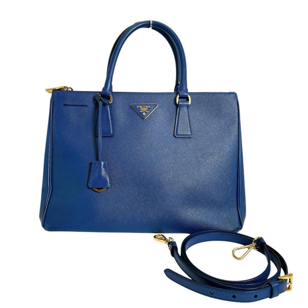 Prada Sapphiano Galleria Leather Handbag Shoulder Bag 1BA786 Blue