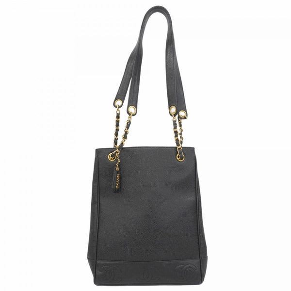 Chanel Triple Coco Chain Shoulder Bag in Caviar Skin, Black, Women's