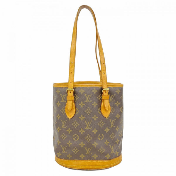 Louis Vuitton Monogram Bucket PM Tote Bag M42238 Brown Women's