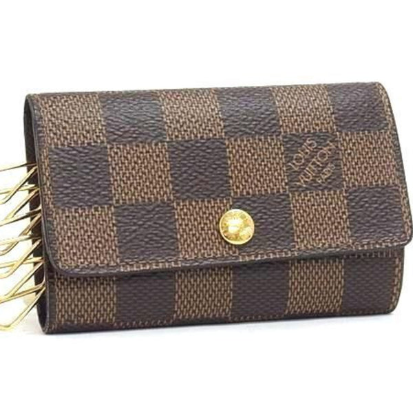 LOUIS VUITTON Louis Vuitton Multicle 6 Key Case N62630 Ebene Damier Leather Men's/Women's 6-Ring